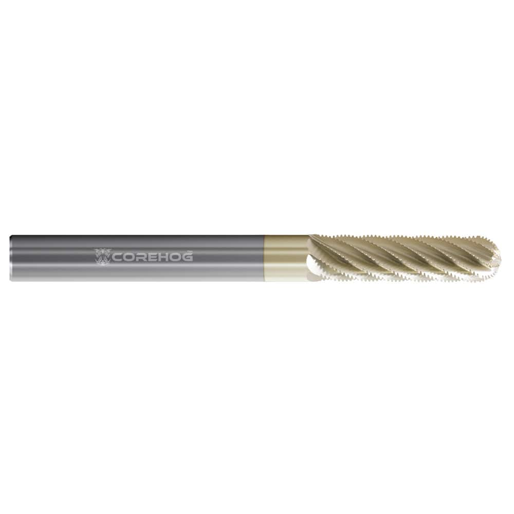 Ball End Mill: 1″ Dia, 3″ LOC, 10 Flute, Solid Carbide 6″ OAL, 1″ Shank Dia, ZrN Coated