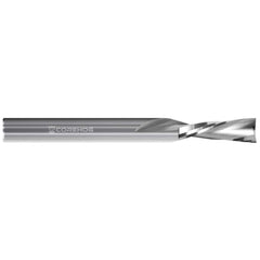 Square End Mill: 0.062'' Dia, 0.187'' LOC, 1.5'' OAL, 3 Flutes, Solid Carbide Single End, Uncoated, Downcut Flute