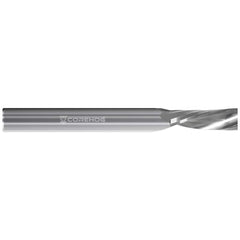 Square End Mill: 1/8'' Dia, 1/2'' LOC, 2'' OAL, 1 Flute, Solid Carbide Single End, Uncoated, Downcut Flute