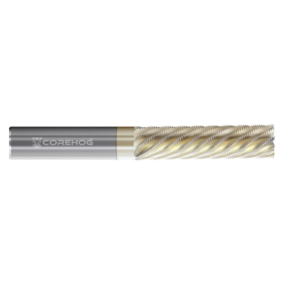 Square End Mill: 1'' Dia, 0.5512'' LOC, 4'' OAL, 3 Flutes, Solid Carbide Single End, ZrN Finish, Helical Flute, LH Flute