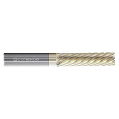 Square End Mill: 1'' Dia, 0.5512'' LOC, 4'' OAL, 3 Flutes, Solid Carbide Single End, ZrN Finish, Helical Flute, LH Flute