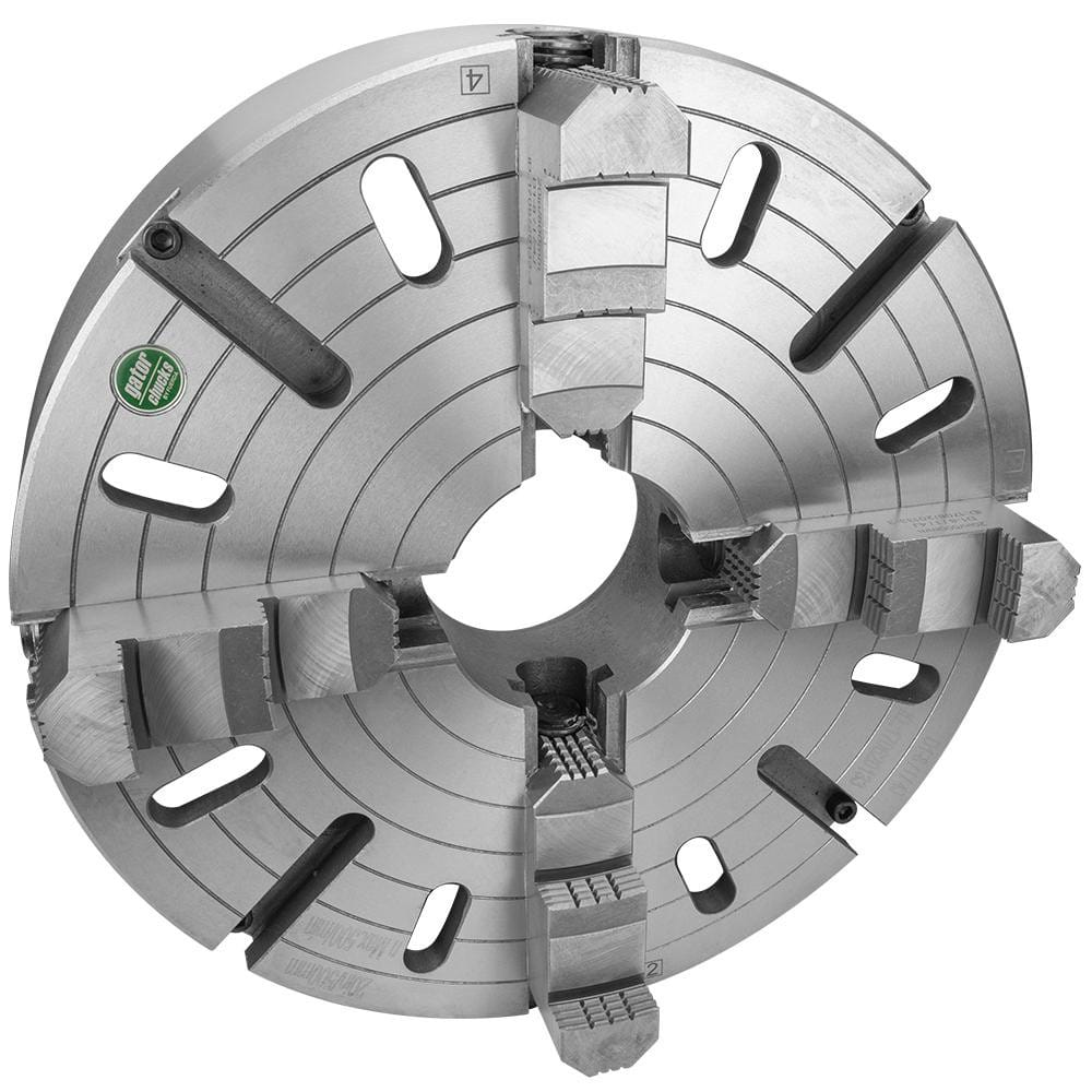 Independent Manual Lathe Chuck: 4-Jaw,  20″ Dia Hard & Solid Jaws, Direct & D1-8 Mount, 500 Max RPM