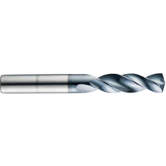 #31 Dia. × 1/8″ Shank × 3/4″ Flute Length × 2″ OAL, 5xD, 145°, TA, 2 Flute, External, Round Solid Carbide Drill - Benchmark Tooling