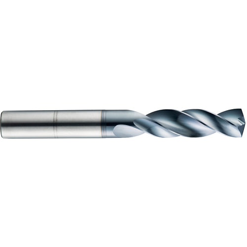 9.4 mm Dia. × 10 mm Shank × 61 mm Flute Length × 103 mm OAL, 5xD, 145°, TA, 2 Flute, External, Round Solid Carbide Drill - Exact Industrial Supply