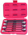 7 Piece - 1/8; 5/32; 3/16; 7/32; 5/16; 3/8 - 3/8" Drive - Hex Socket Set - Benchmark Tooling