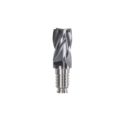 Corner Radius & Corner Chamfer End Mill Heads; Chamfer Angle: 45.000; Connection Type: Duo-Lock 16; Centercutting: Yes; Flute Type: Spiral; Number Of Flutes: 4; End Mill Material: Solid Carbide; Overall Length: 1.26