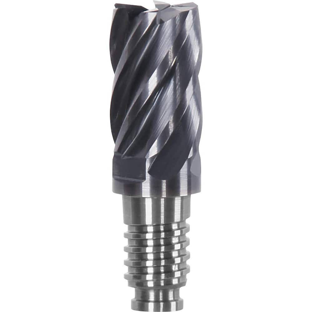 Corner Radius & Corner Chamfer End Mill Heads; Chamfer Angle: 45.000; Connection Type: Duo-Lock 12; Centercutting: Yes; Flute Type: Spiral; Number Of Flutes: 6; End Mill Material: Solid Carbide; Overall Length: 0.94