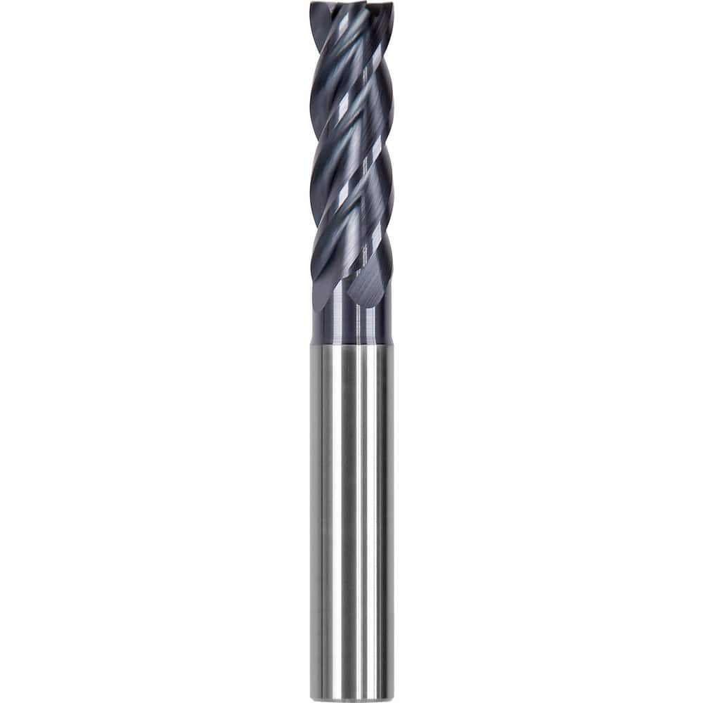 Corner Chamfer End Mill: 0.6299″ Dia, 1.8898″ LOC, 4 Flute, 0.0126″ Chamfer Width, Solid Carbide 4.53 mm OAL, AlTiN Coated, Centercutting