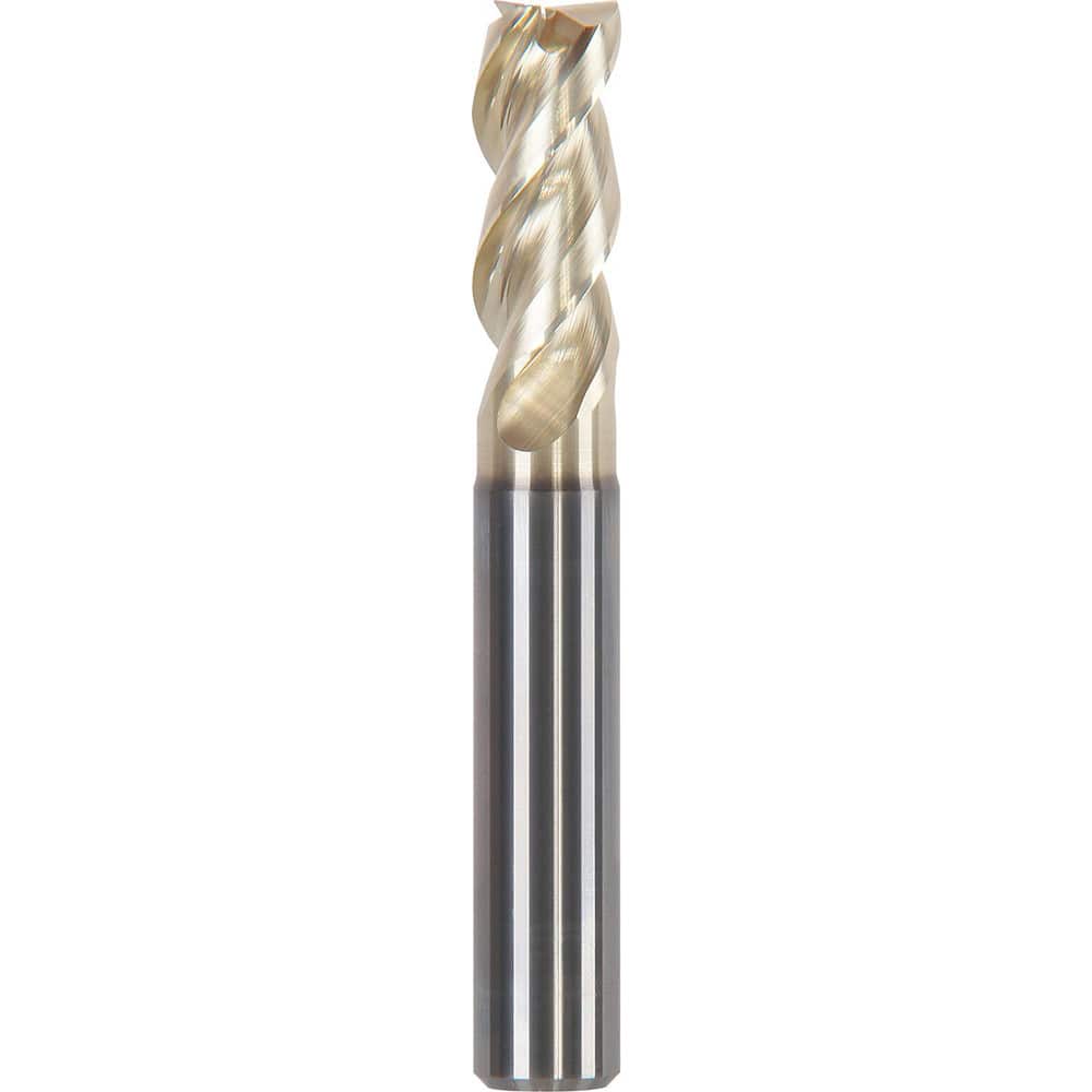 Corner Chamfer End Mill: 0.0787″ Dia, 0.2756″ LOC, 3 Flute, 0.0008″ Chamfer Width, Solid Carbide 2.28 mm OAL, ZrN Coated, Centercutting