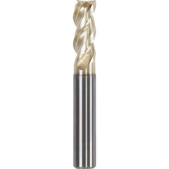 Corner Chamfer End Mill: 0.3937″ Dia, 0.8661″ LOC, 3 Flute, 0.0039″ Chamfer Width, Solid Carbide 2.87 mm OAL, ZrN Coated, Centercutting