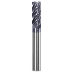 Corner Chamfer End Mill: 0.7087″ Dia, 1.2598″ LOC, 5 Flute, 0.0197″ Chamfer Width, Solid Carbide 3.66 mm OAL, AlTiN Coated