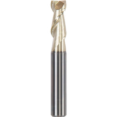 Corner Chamfer End Mill: 0.5512″ Dia, 1.0236″ LOC, 2 Flute, 0.0055″ Chamfer Width, Solid Carbide 3.31 mm OAL, ZrN Coated, Centercutting