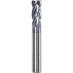 Corner Radius End Mill: 0.7874″ Dia, 1.4961″ LOC, 0.03″ Radius, 4 Flutes, Solid Carbide 4.13″ OAL, 0.7874″ Shank Dia, Helix, AlTiN Coated, Centercutting