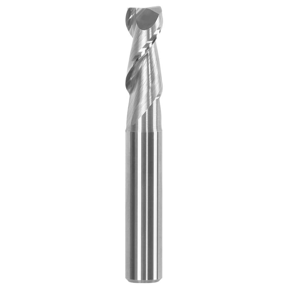 Corner Chamfer End Mill: 0.1969″ Dia, 0.5118″ LOC, 3 Flute, 0.002″ Chamfer Width, Solid Carbide 2.28 mm OAL, Bright/Uncoated, Centercutting