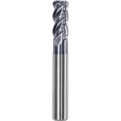 Corner Radius End Mill: 0.5512″ Dia, 1.0236″ LOC, 0.08″ Radius, 4 Flutes, Solid Carbide 3.31″ OAL, 0.5512″ Shank Dia, Helix, AlTiN Coated, Centercutting