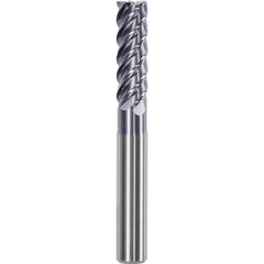 Corner Chamfer End Mill: 0.315″ Dia, 0.9449″ LOC, 5 Flute, 0.0079″ Chamfer Width, Solid Carbide 2.76 mm OAL, AlTiN Coated