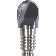 Ball End Mill Heads; Mill Diameter (mm): 10.00; Mill Diameter (Decimal Inch): 0.3937; Number of Flutes: 2; Length of Cut (mm): 7.5000; Length of Cut (Inch): 0.2953; Connection Type: Duo-Lock 10; Overall Length (mm): 12.5000; Overall Length (Inch): 0.4921;