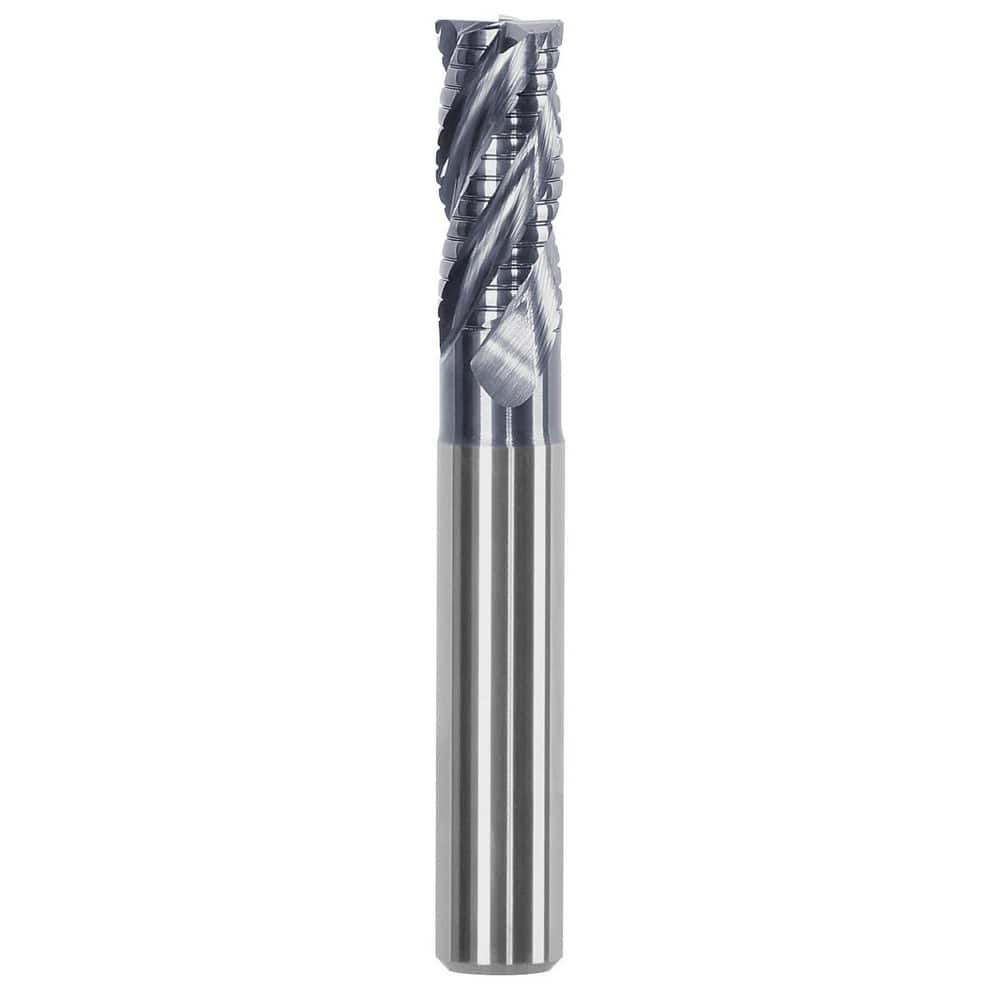 Corner Chamfer End Mill: 0.315″ Dia, 0.748″ LOC, 4 Flute, 0.0079″ Chamfer Width, Solid Carbide 2.52 mm OAL, AlTiN Coated, Centercutting