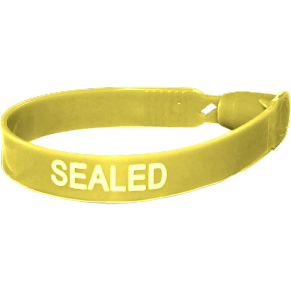 Security Seals; Type: Tamper-Evident Plastic Seal; Overall Length (Decimal Inch): 7.50; Operating Length: 7 in; Breaking Strength: 60.000; Material: Polyethylene; Color: Yellow; Color: Yellow; Overall Length: 7.50; Material: Polyethylene; Product Type: Ta