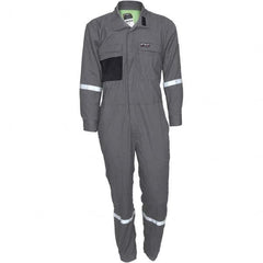 Coveralls: Size 62 Regular, Modacrylic Fleece Gray, Zipper Closure, 9 Pocket