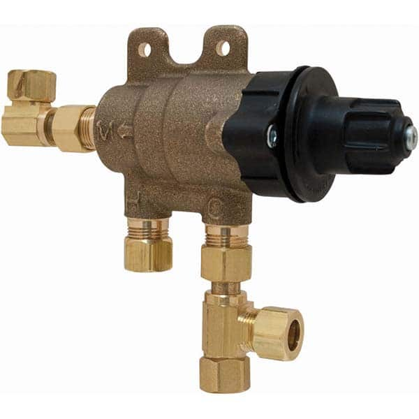 Chicago Faucets - Water Mixing Valves & Units; Pipe Size: 3/8 (Inch); Material: Brass ; End Connections: Compression - Exact Industrial Supply