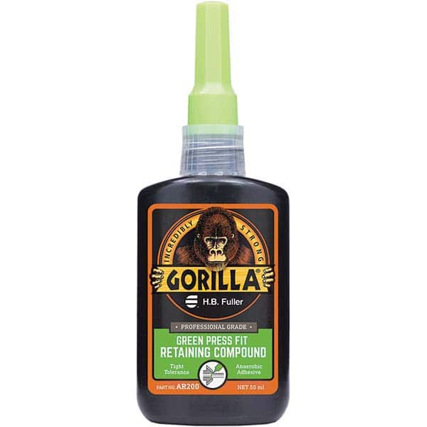 GorillaPro - 50 mL Bottle, Green, Press Fit Retaining Compound - Benchmark Tooling