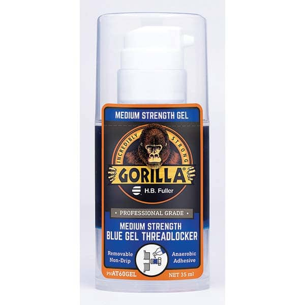 GorillaPro - 35 mL Pump Bottle, Blue Gel, Medium Strength Threadlocker - Benchmark Tooling