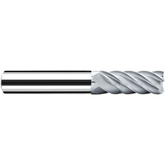 Square End Mill: 40mm LOC, 104mm OAL, 6 Flutes, Solid Carbide Single End, Uncoated, Spiral Flute, 40 ™ Variable Helix, Centercutting, RH Cut, RH Flute, Series Multicut XA