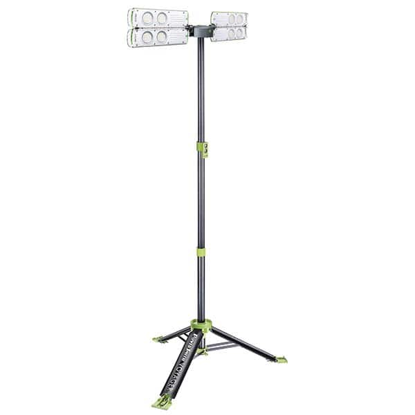 PowerSmith - Portable Work Lights Portable Type: Floor; Twin Angle Light; Tripod Lamp Type: LED - Benchmark Tooling