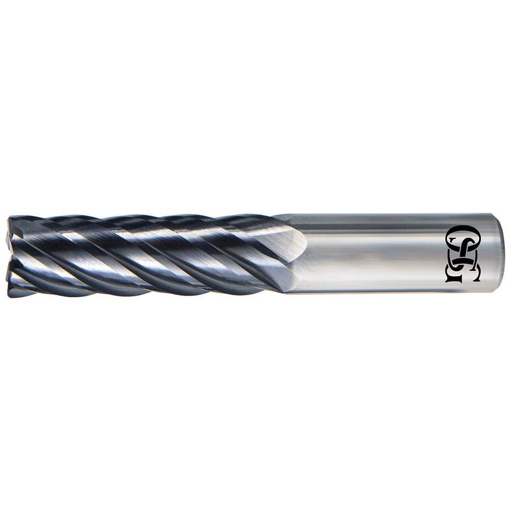 Corner Radius End Mill: 1/4″ Dia, 3/8″ LOC, 0.03″ Radius, 6 Flutes, Solid Carbide 2″ OAL, 1/4″ Shank Dia, 37 ° Helix, EXO Coated, Corner Radius End, Series VGM6