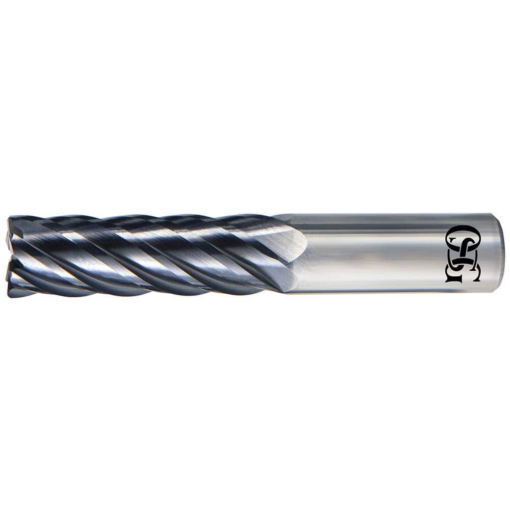 Corner Radius End Mill: 5/16″ Dia, 1-1/4″ LOC, 0.06″ Radius, 6 Flutes, Solid Carbide 3″ OAL, 5/16″ Shank Dia, 37 ° Helix, EXO Coated, Corner Radius End, Series VGM6