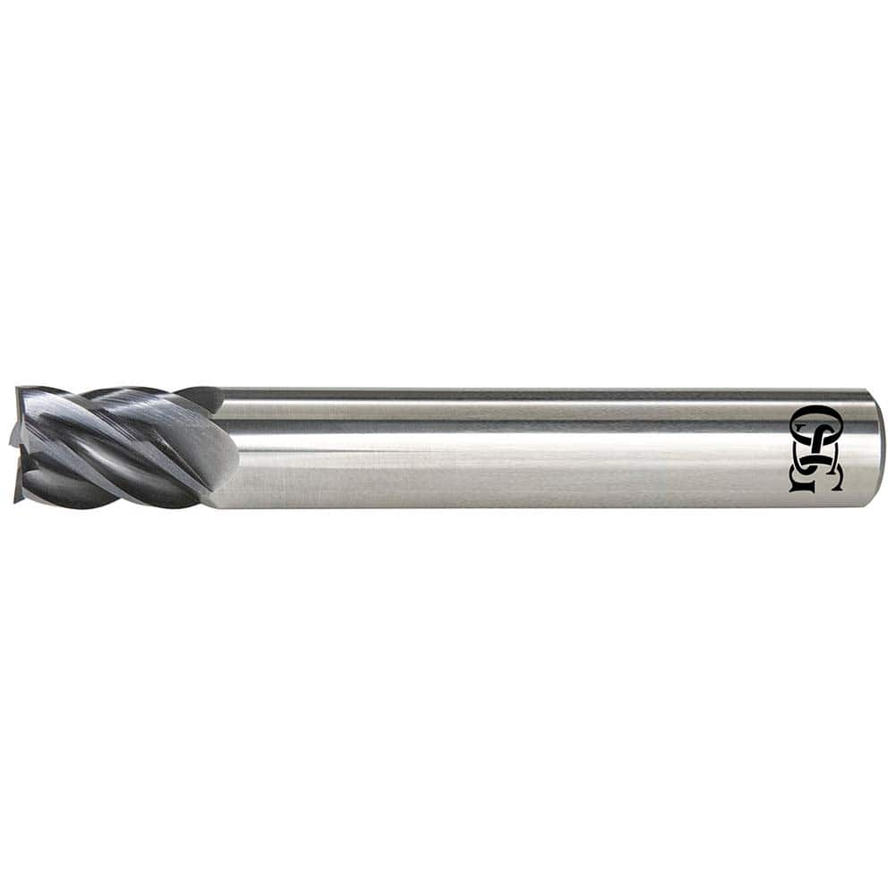 Square End Mill: 1/4'' Dia, 5/16'' LOC, 1/4'' Shank Dia, 4'' OAL, 5 Flutes, Solid Carbide Single End, EXO Finish, Helical Flute, 40 ° Helix, Centercutting, RH Cut, RH Flute, Series VGM5-LN