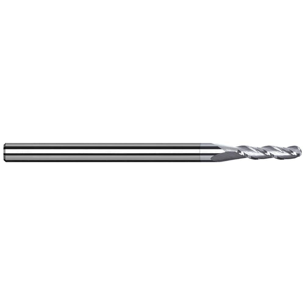 Harvey Tool - Ball End Mills; Mill Diameter (Decimal Inch): 0.1000 ; Number of Flutes: 3 ; Length of Cut (Decimal Inch): 0.3000 ; Material: Solid Carbide ; Overall Length (Inch): 1-1/2 ; Overall Length (Decimal Inch): 1.50000 - Exact Industrial Supply