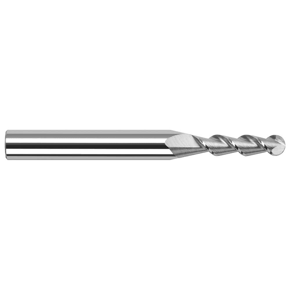 Harvey Tool - 1/8" Diam, 1/2" LOC, 2 Flute Solid Carbide Ball End Mill - Exact Industrial Supply