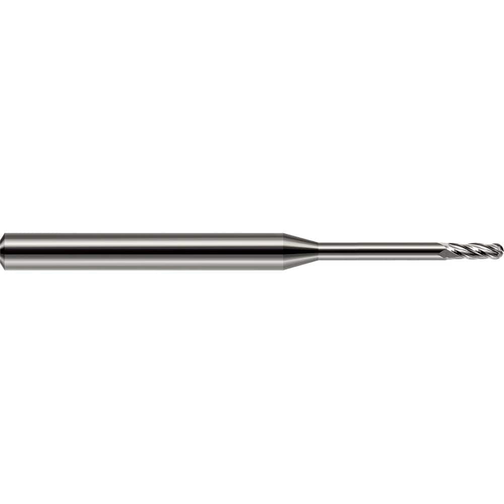 Harvey Tool - Ball End Mills; Mill Diameter (Inch): 1/16 ; Mill Diameter (Decimal Inch): 0.0620 ; Number of Flutes: 2 ; Length of Cut (Decimal Inch): 0.1860 ; Material: Solid Carbide ; Overall Length (Inch): 2