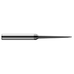Ball End Mill: 0.078″ Dia, 0.117″ LOC, 2 Flute, Solid Carbide 4″ OAL, 1/4″ Shank Dia, 30 ° Helix, Amorphous Diamond Coated, Single End