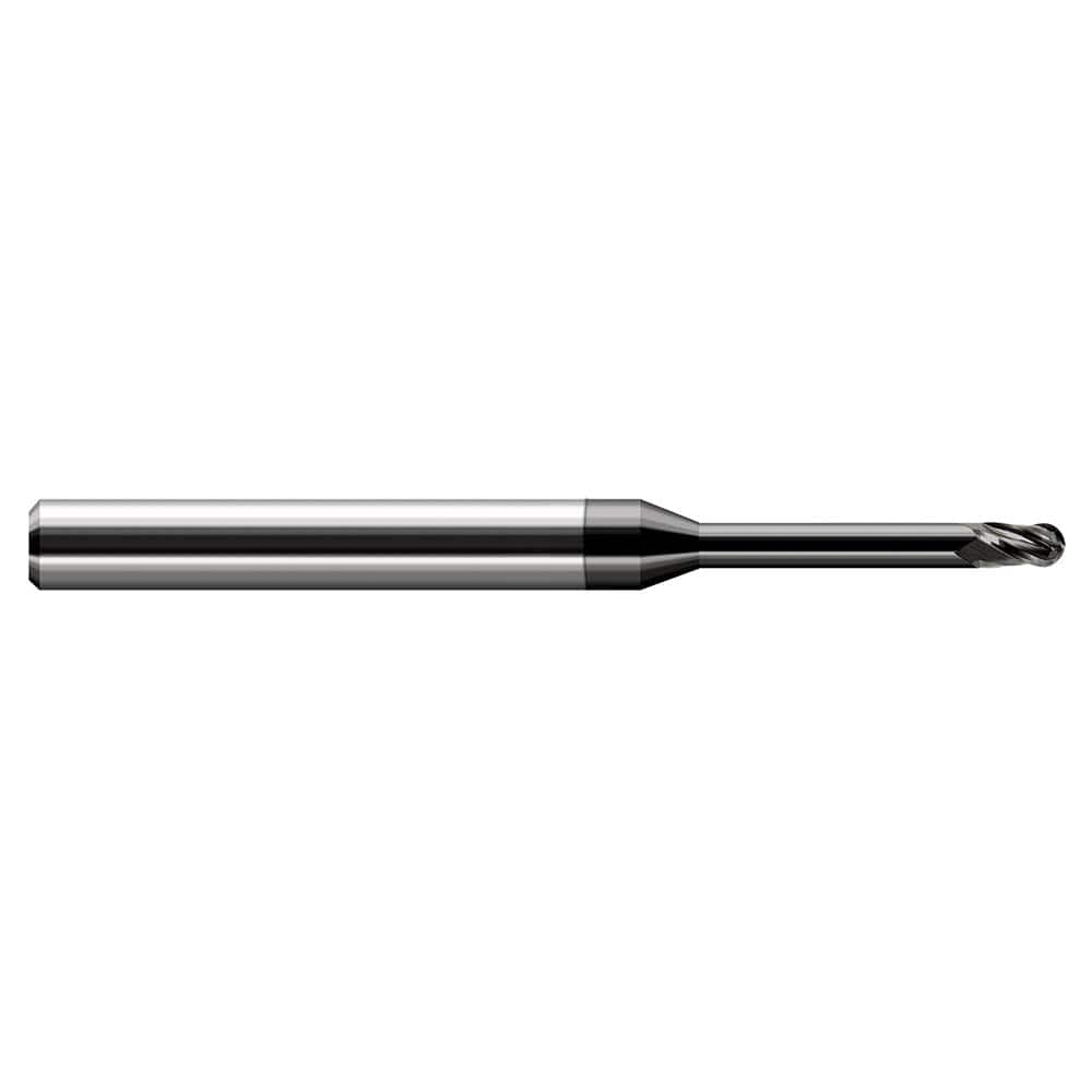 Harvey Tool - 0.5mm Diam, 0.03" LOC, 3 Flute Solid Carbide Ball End Mill - Exact Industrial Supply