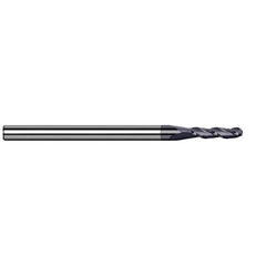Harvey Tool - Ball End Mills; Mill Diameter (Decimal Inch): 0.0100 ; Number of Flutes: 3 ; Length of Cut (Decimal Inch): 0.0300 ; Material: Solid Carbide ; Overall Length (Inch): 1-1/2 ; Overall Length (Decimal Inch): 1.50000 - Exact Industrial Supply