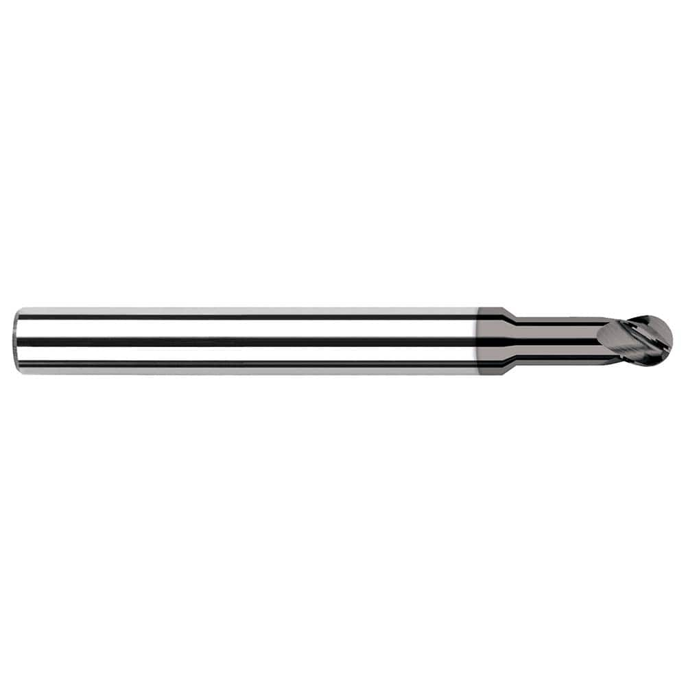 Harvey Tool - Ball End Mills; Mill Diameter (mm): 0.80 ; Mill Diameter (Inch): 1/32 ; Mill Diameter (Decimal Inch): 0.0310 ; Number of Flutes: 4 ; Length of Cut (mm): 1.2000 ; Length of Cut (Inch): 3/64 - Exact Industrial Supply