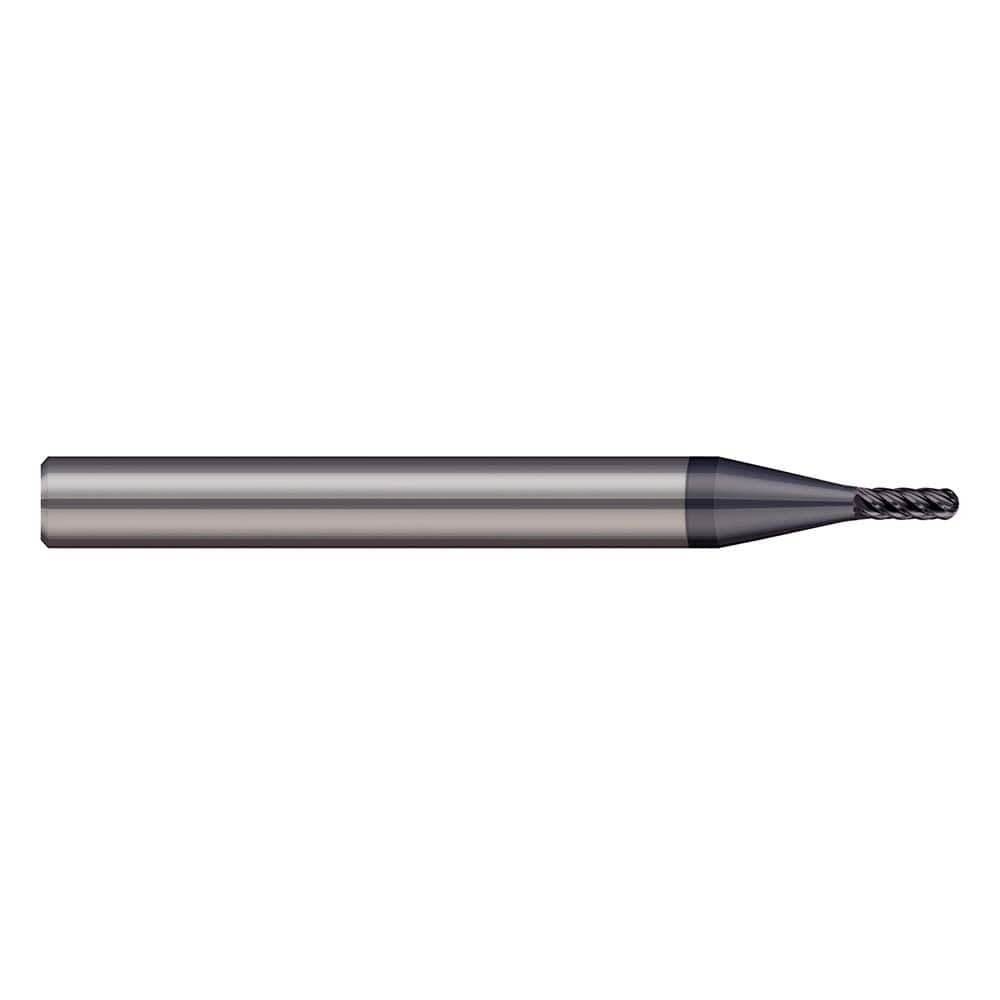 Harvey Tool - 5/64", 0.117" LOC, 1/4" Shank Diam, 6 Flute Solid Carbide Ball End Mill