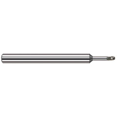 Harvey Tool - Ball End Mills; Mill Diameter (Inch): 1/64 ; Mill Diameter (Decimal Inch): 0.0150 ; Number of Flutes: 3 ; Length of Cut (Decimal Inch): 0.0220 ; Material: Solid Carbide ; Overall Length (Inch): 2-1/2 - Exact Industrial Supply