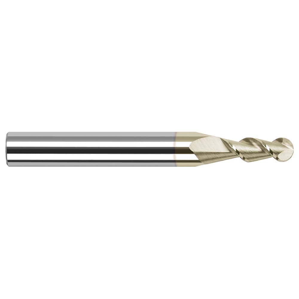 Harvey Tool - Ball End Mills; Mill Diameter (Decimal Inch): 0.0600 ; Number of Flutes: 2 ; Length of Cut (Decimal Inch): 0.1800 ; Material: Solid Carbide ; Overall Length (Inch): 1-1/2 ; Overall Length (Decimal Inch): 1.50000 - Exact Industrial Supply