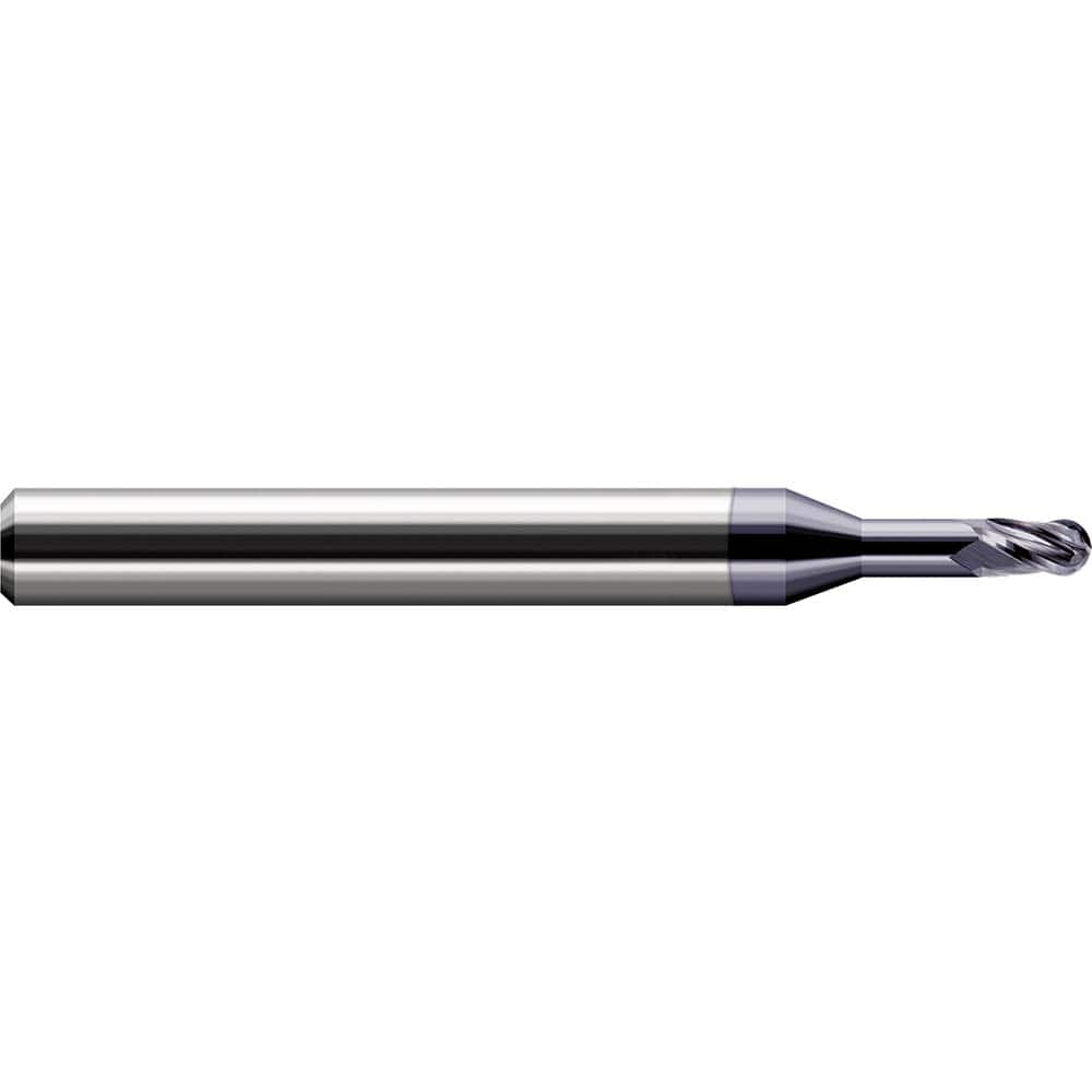 Harvey Tool - Ball End Mills; Mill Diameter (mm): 0.50 ; Mill Diameter (Decimal Inch): 0.0200 ; Number of Flutes: 3 ; Length of Cut (Decimal Inch): 0.0300 ; Material: Solid Carbide ; Overall Length (Inch): 2-1/2 - Exact Industrial Supply