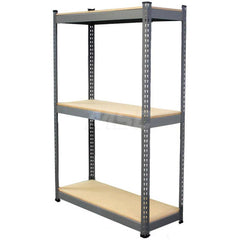 14 Gauge Heavy-Duty Rivet Shelving: 72″ Wide, 8″ High 3 Shelf, 1,000 lb Shelf Capacity