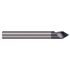 Engraving Cutter: 300 °, 1/8″ Dia, 0.01″ Tip Dia, Tipped Off Point, Solid Carbide AlTiN Finish, 0.215″ LOC, 1/8″ Shank, 2″ OAL, 1 Flute, Use on Ferrous & Non-Ferrous Metals