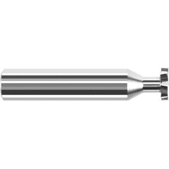 Harvey Tool - 1/2" Cut Diam, 1/16" Cut Width, 1/2" Shank, Staggered-Tooth Woodruff Keyseat Cutter - Exact Industrial Supply