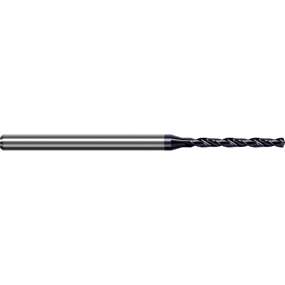 Micro Drill Bit: 0.042″ Dia, 140 °, Solid Carbide AlTiN Finish, RH Cut, Spiral Flute