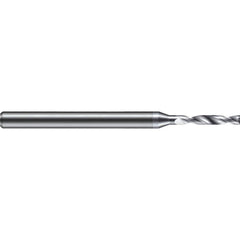 Micro Drill Bit: 0.0591″ Dia, 180 °, Solid Carbide TiB2 Finish, RH Cut, Spiral Flute