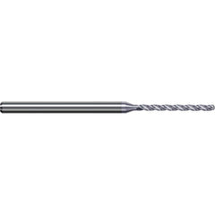 Micro Drill Bit: 0.076″ Dia, 130 °, Solid Carbide TiB2 Finish, RH Cut, Spiral Flute