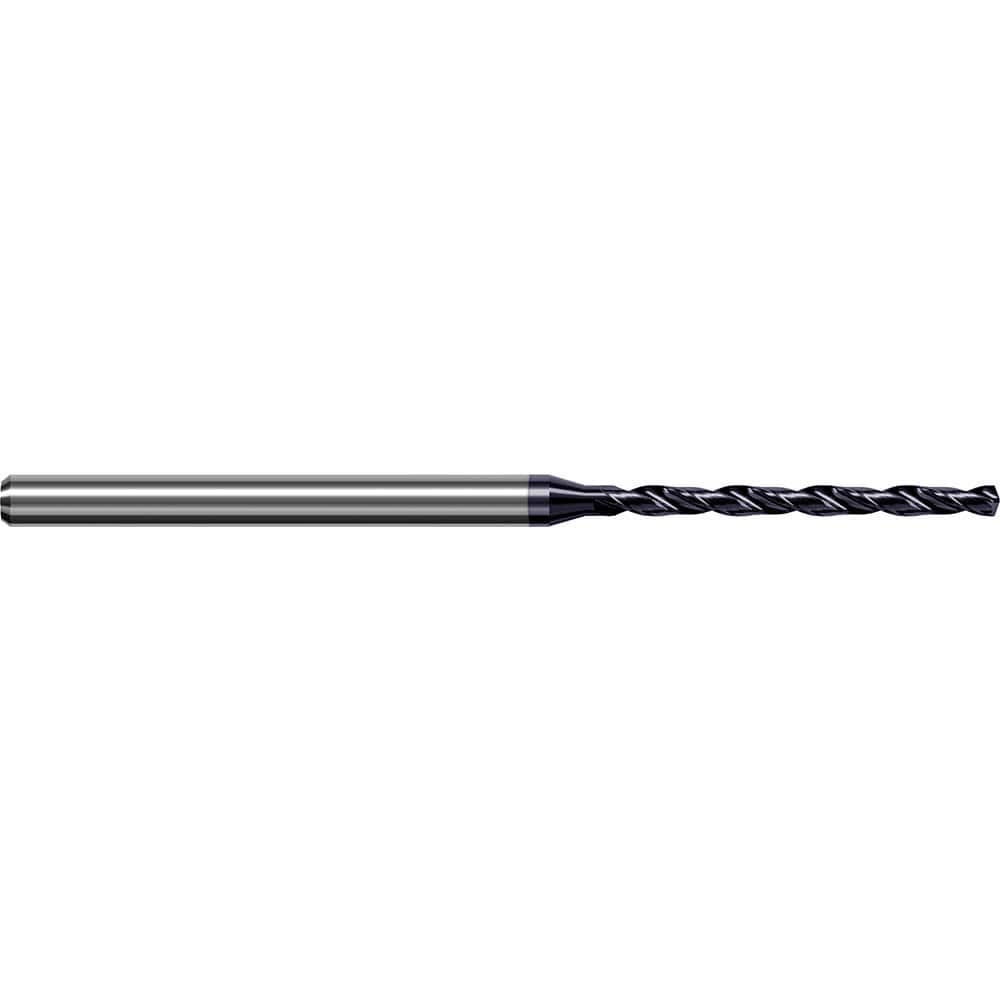 Micro Drill Bit: 0.0145″ Dia, 140 °, Solid Carbide AlTiN Finish, RH Cut, Spiral Flute